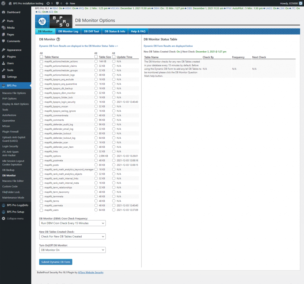 Topic: Database Monitor – DBM Guide | BulletProof Security Forum